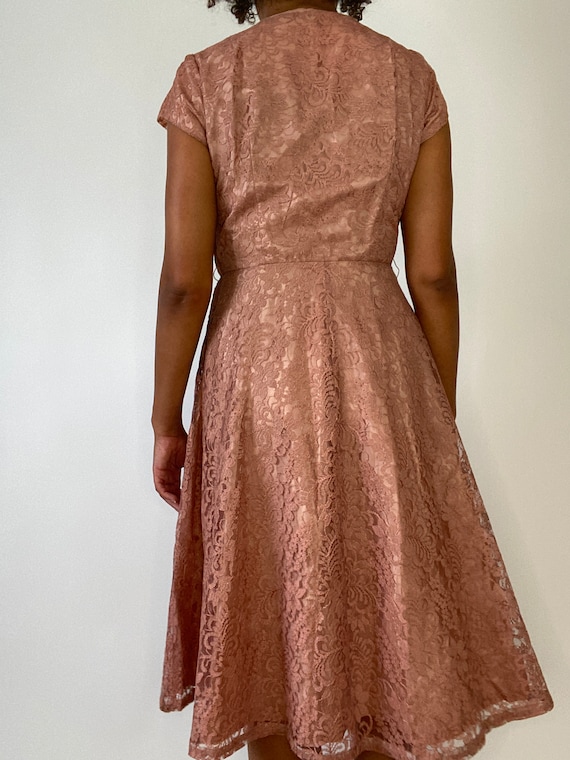 50s Lace Dress. 1950s Floral/Flower/Rose Lace Coc… - image 8
