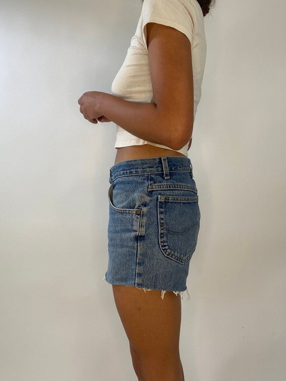 90s Denim Shorts. 1990s Dark Wash Jean Shorts. Cu… - image 7