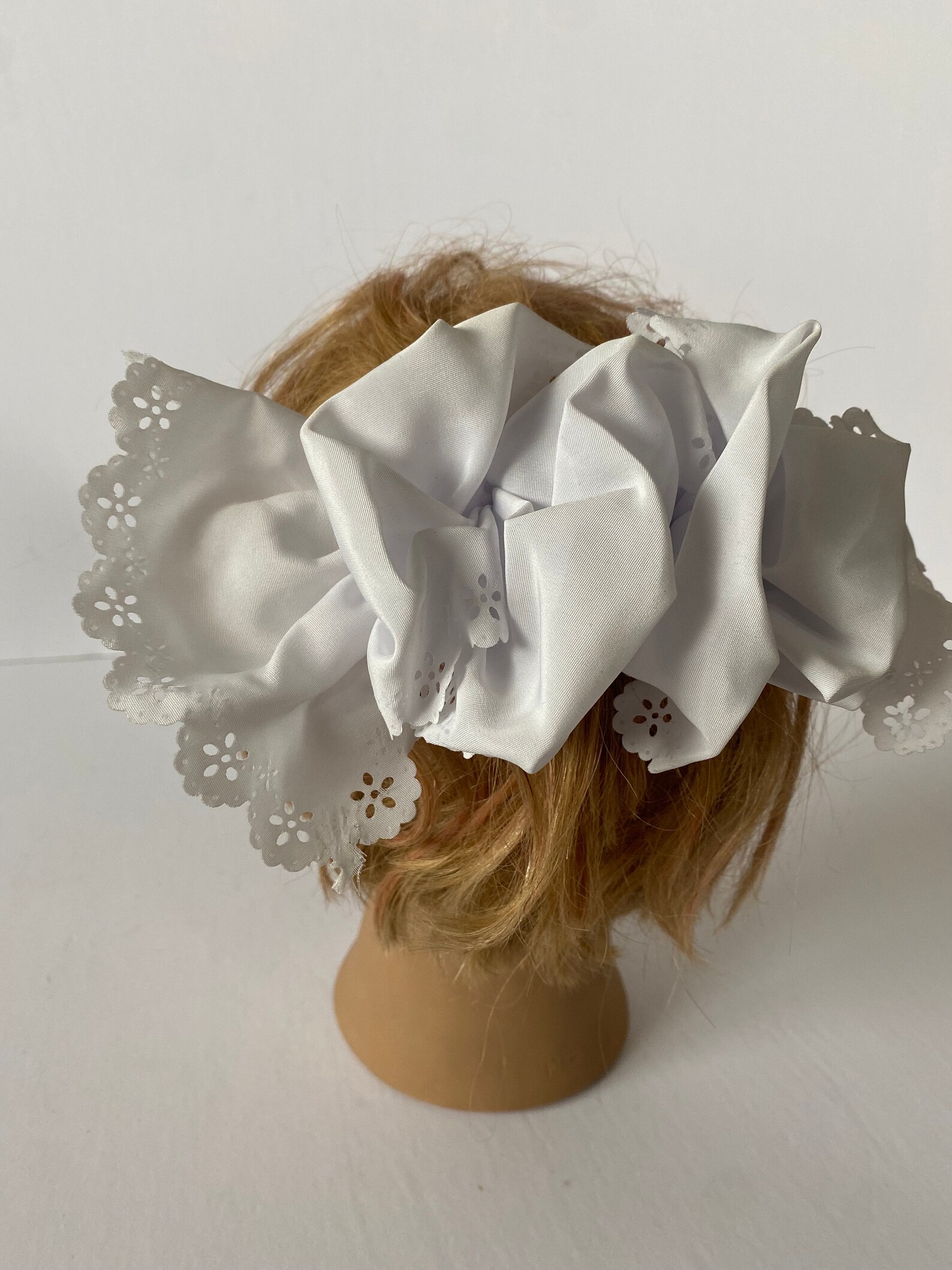 80s White Barrette. Large 1980s Cloth Hair Barrettes. Floral. Etsy
