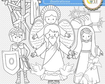 Easter Digital Stamps, Digistamps, Coloring page, Holy Week Digistamp, Easter Digistamps, Stamps for cardmaking and Scrapbooking.