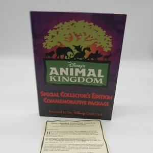 Cartão de crédito Disney Animal Kingdom, pacote comemorativo, cartão telefônico e broches