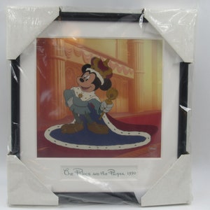 Disney &quot;Prince Mickey&quot; Sericel from Prince and the Pauper with COA Framed LE