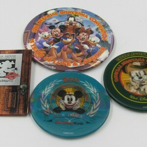 Disneyana Convention Mixed Pinback Button Lot of 4