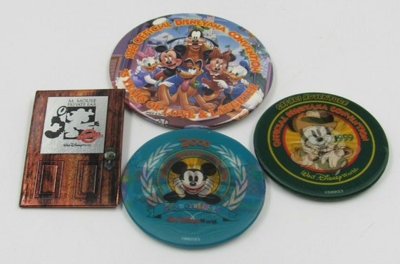 Disneyana Convention Mixed Pinback Button Lot of 4 - image 1