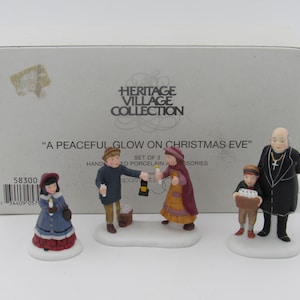 Dept 56 Heritage Village A Peaceful Glow on Christmas Eve Set of 3 Accessories
