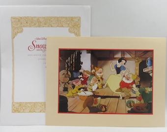 Disney Snow White and the Seven Dwarfs Exclusive Commemorative Lithograph 1994