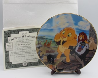 Plato de colección de Disney Bradford Exchange de El Rey León "El ciclo de la vida"