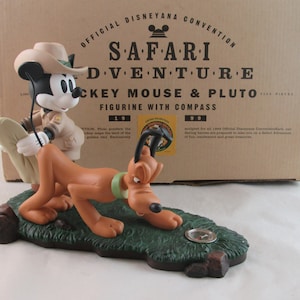 Disneyana Safari Adventure Convention 1999 Mickey Mouse and Pluto with Compass