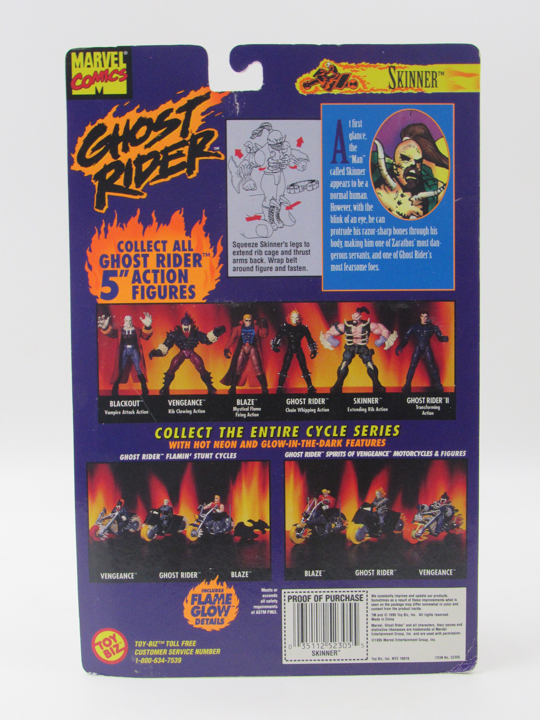 First Ghost Rider Toy Marvel Ghost Rider Skinner Action Figure Toy Biz 1995 - Etsy