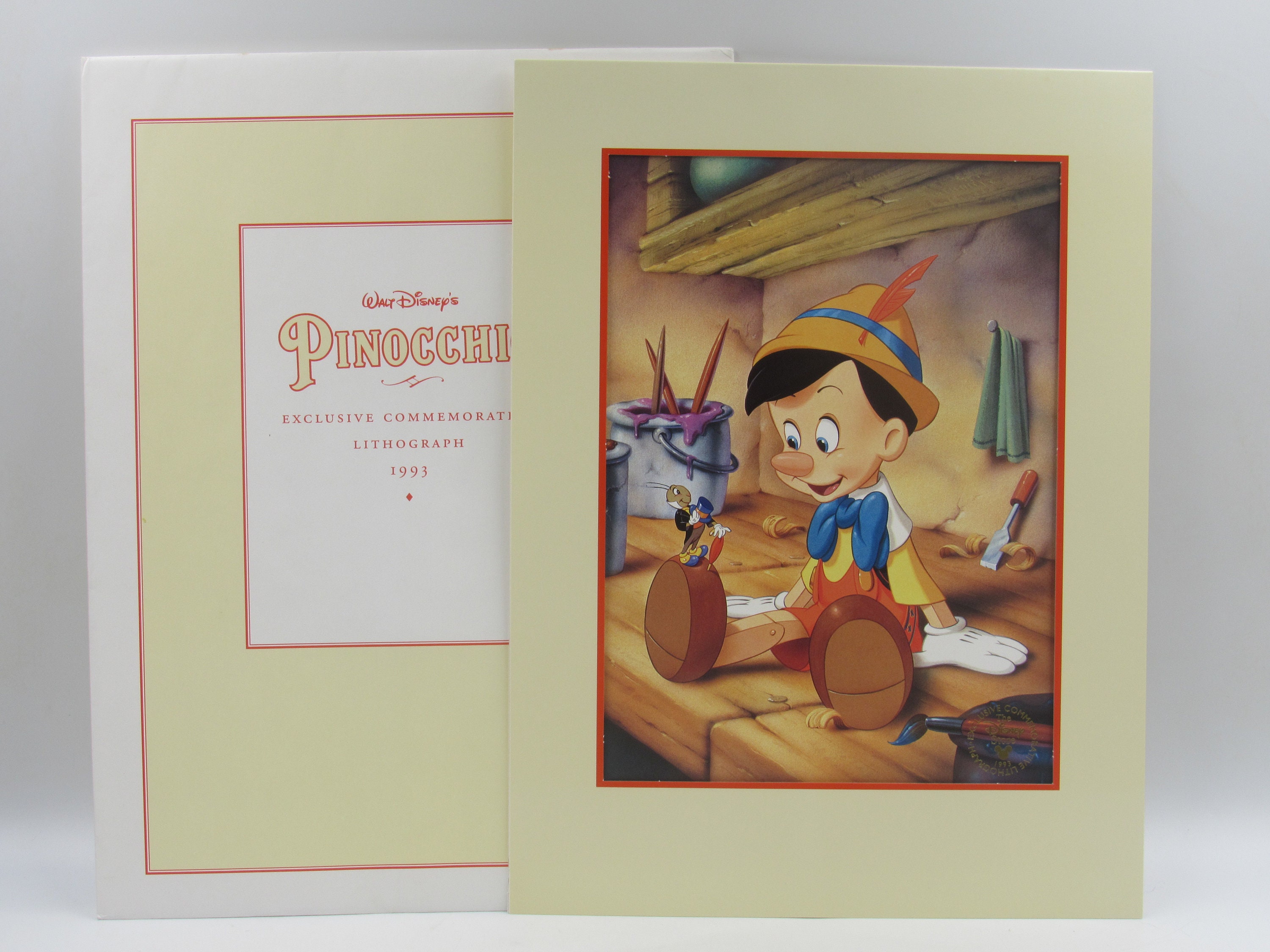 Disney - ディズニー　ピノキオ　リトグラフ　The Disney Store 1993 ディズニー ピノキオ 公開記念リトグラフ（非売品）1993年 PINOCCHIO