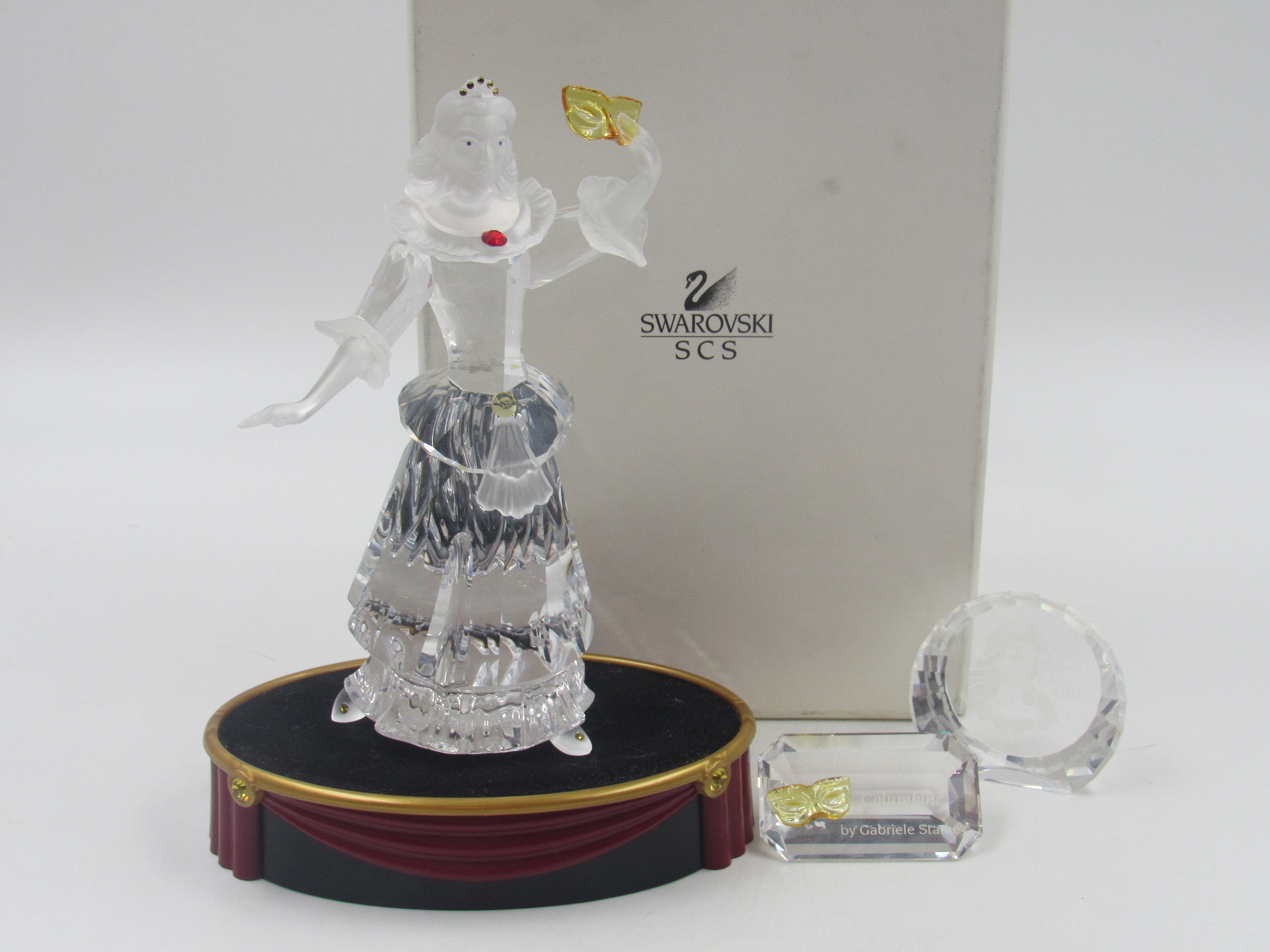 Swarovski Masquerade Columbine Crystal Figurine With Base