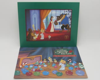 Walt Disney Beauty and the Beast The Enchanted Christmas Exclusive Commemorative Lithograph