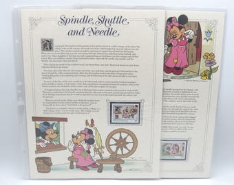 Pannelli narrativi con timbri Disney "Fuso, Navetta e Ago" delle fiabe dei fratelli Grimm