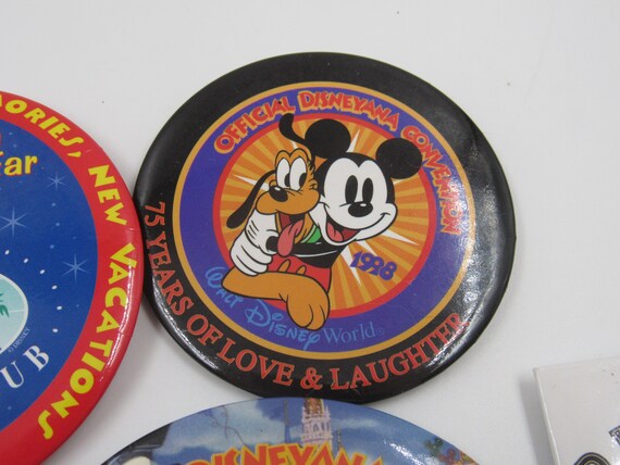 Disneyana Convention 75 Years of Love and Laughter 1998 Pinback Button Lot of 5 View 3