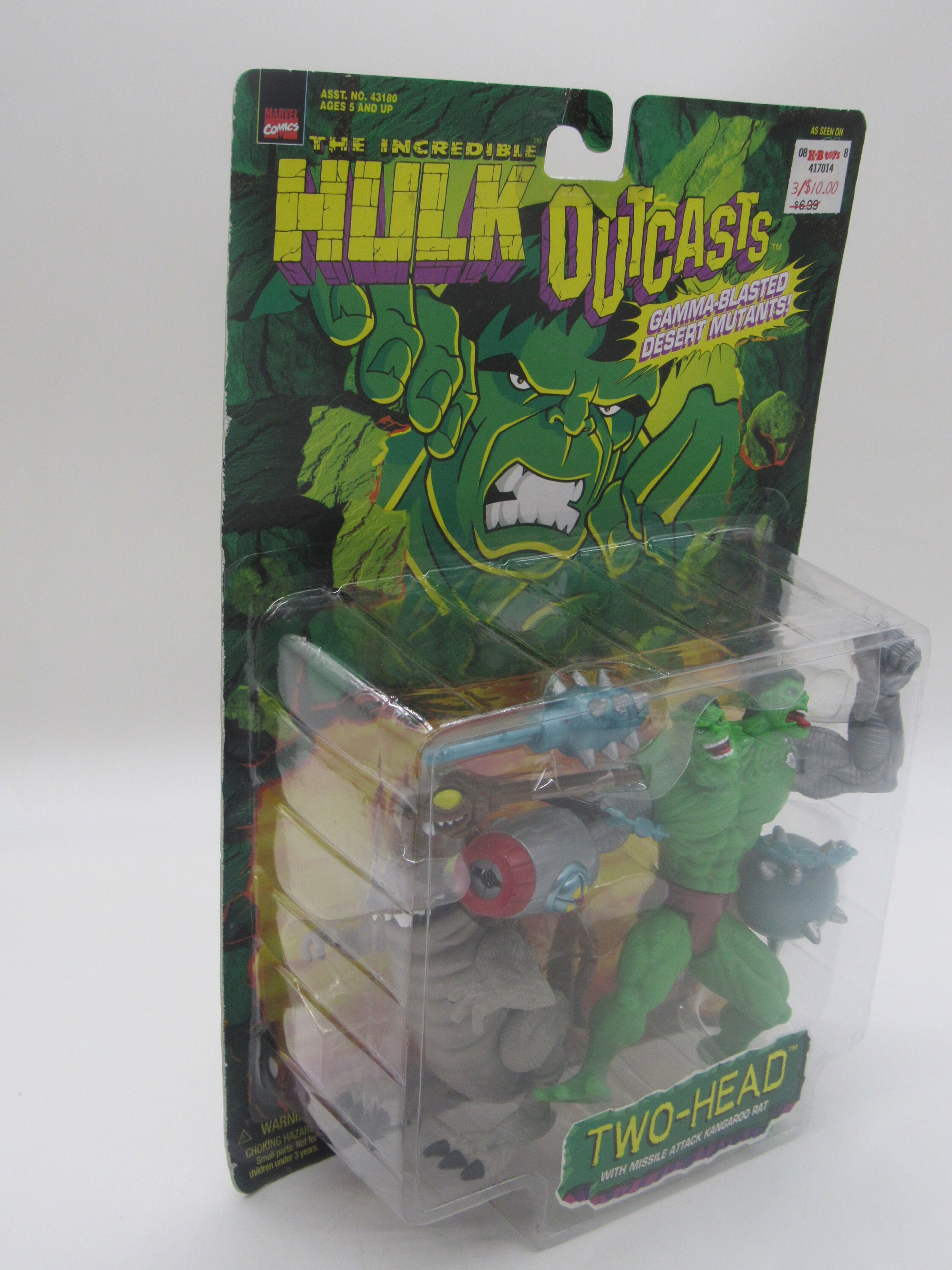The Incredible Hulk Outcasts Two-Head with Attack Kangaroo Rat Toy Biz 1997
