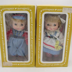 Pair of Effanbee Dutch Treat Dolls Just Friends Collection Boy and Girl in Boxes