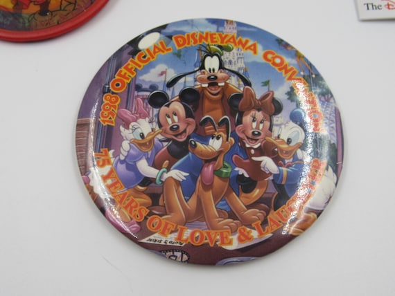 Disneyana Convention 75 Years of Love and Laughter 1998 Pinback Button Lot of 5 View 5
