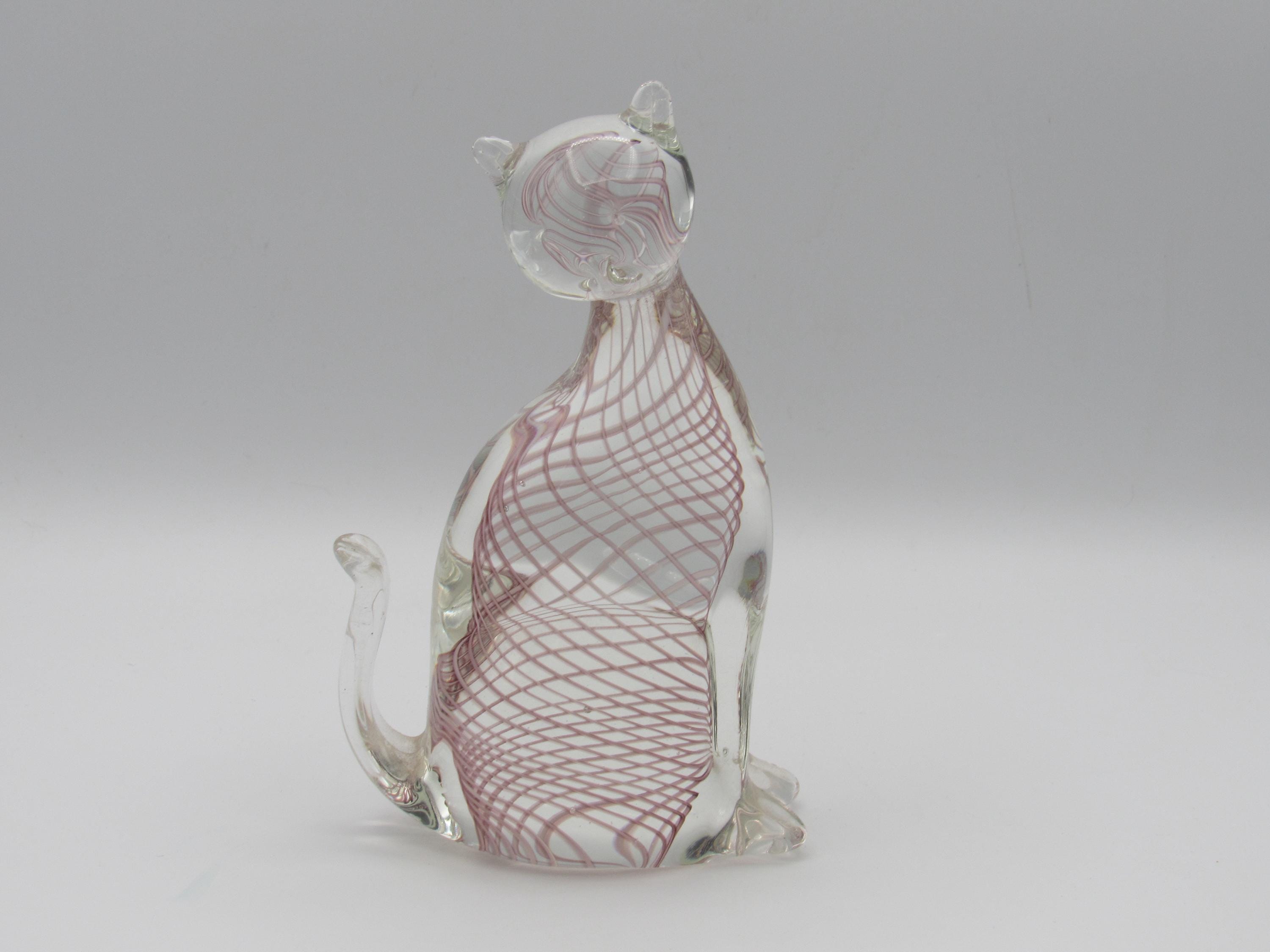 Vintage Lenox Glass Cat - Etsy