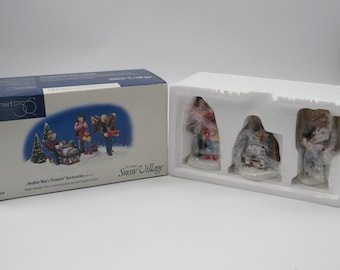 Dept 56 origineel Snow Village-accessoire 'Another Man's Treasure', set van 3 stuks nieuw