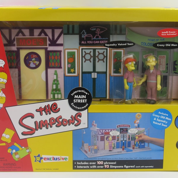 Die Simpsons WOS Hauptstraße Environment mit Exklusiven Actionfiguren Spielkameraden