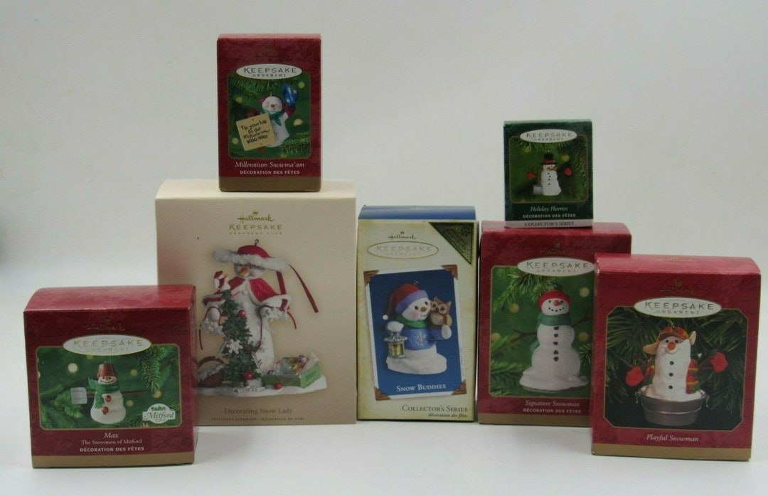 Hallmark Snowman Ornament Lot of 7 Mitford Snow Lady Snow Etsy