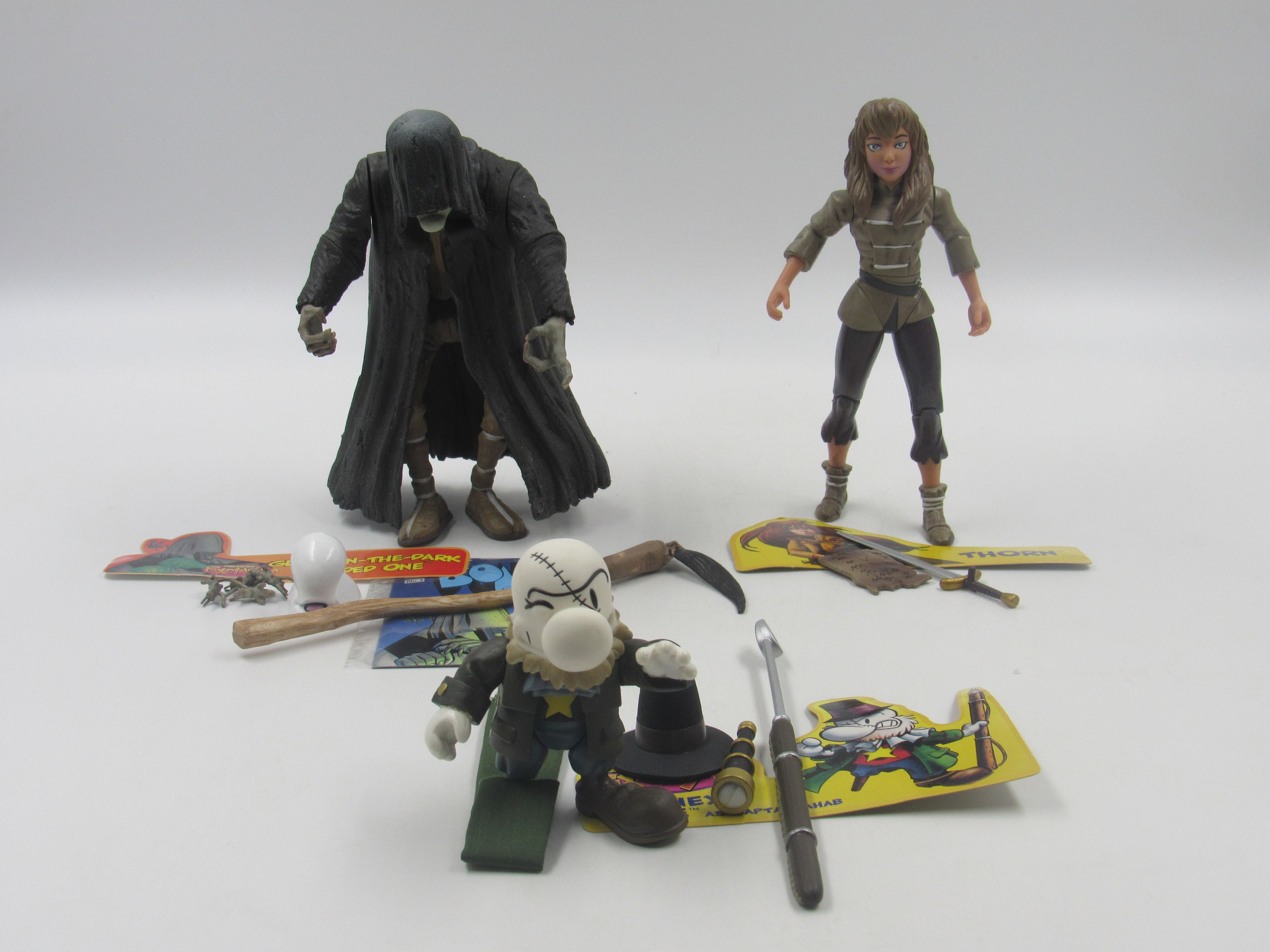 Jeff Smith's Bone Action Figure Lot - Hooded One, Phoney Bone as
