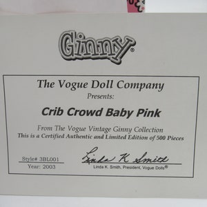 Ginny Vogue crib Crowd Baby Pink Limited Edition Collectible 8 Doll - Etsy