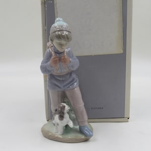 Lladro 6017 &quot;Thursday&#39;s Child&quot; Boy w/ Dog Porcelain Figurine in Box
