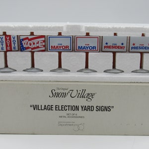 Dept 56 Original Snow Village Accessories "Village Election Yard Signs" New