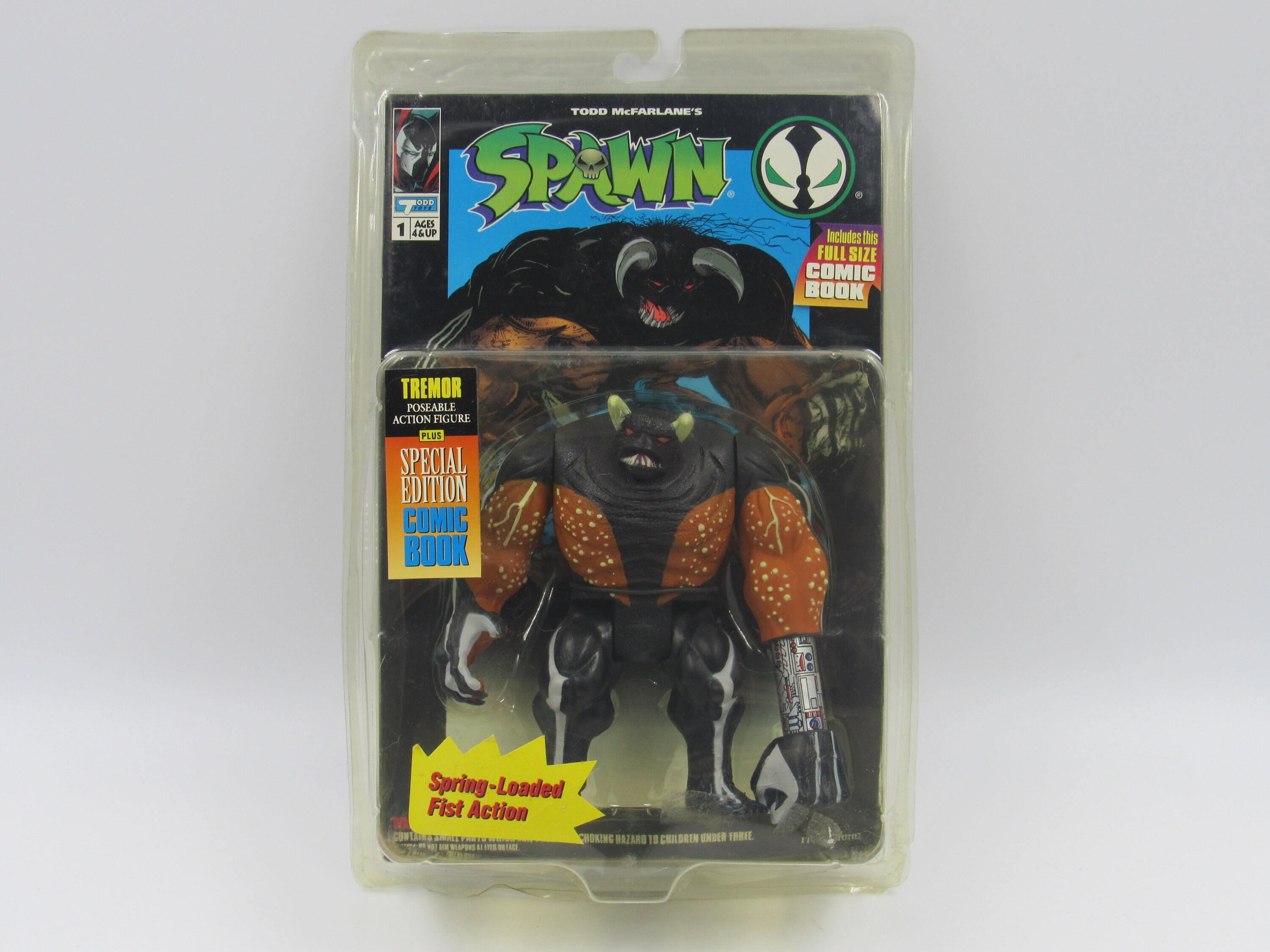 Spawn Series 1 Tremor Action Figure w Comic Todd s Toys 1994 READ