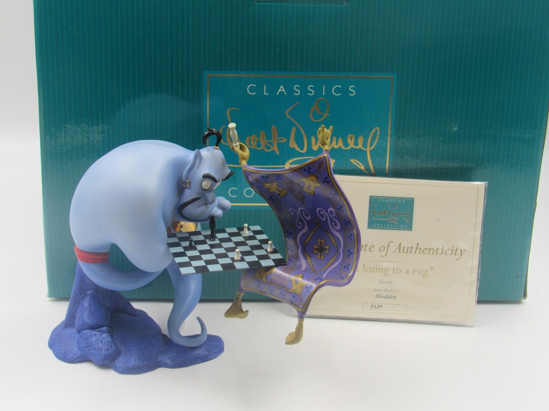 WDCC i'm Losing to A Rug Genie From Disney's Aladdin in Box With COA Etsy