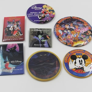 Disneyana Convention 1997 Villains Pinback Button Lot of 7