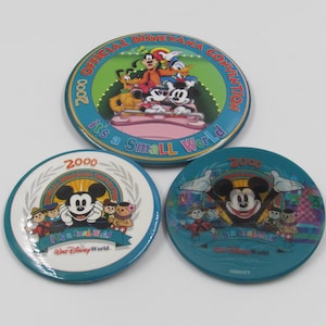 Disneyana Convention 2000 It&#39;s a Small World Pinback Button Lot of 3