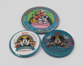 Disneyana Convention 2000 It's a Small World Pinback Button Lot of 3