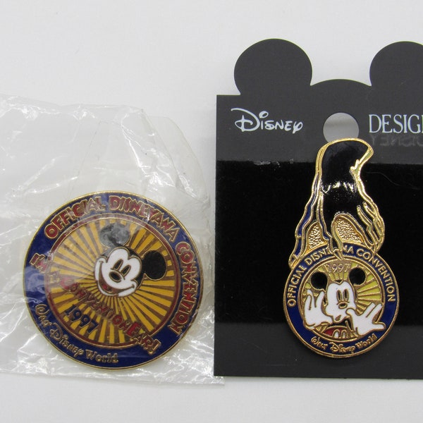 Disney 1997 Disneyana Convention Pin Lot of 2 ConventionEar and Logo