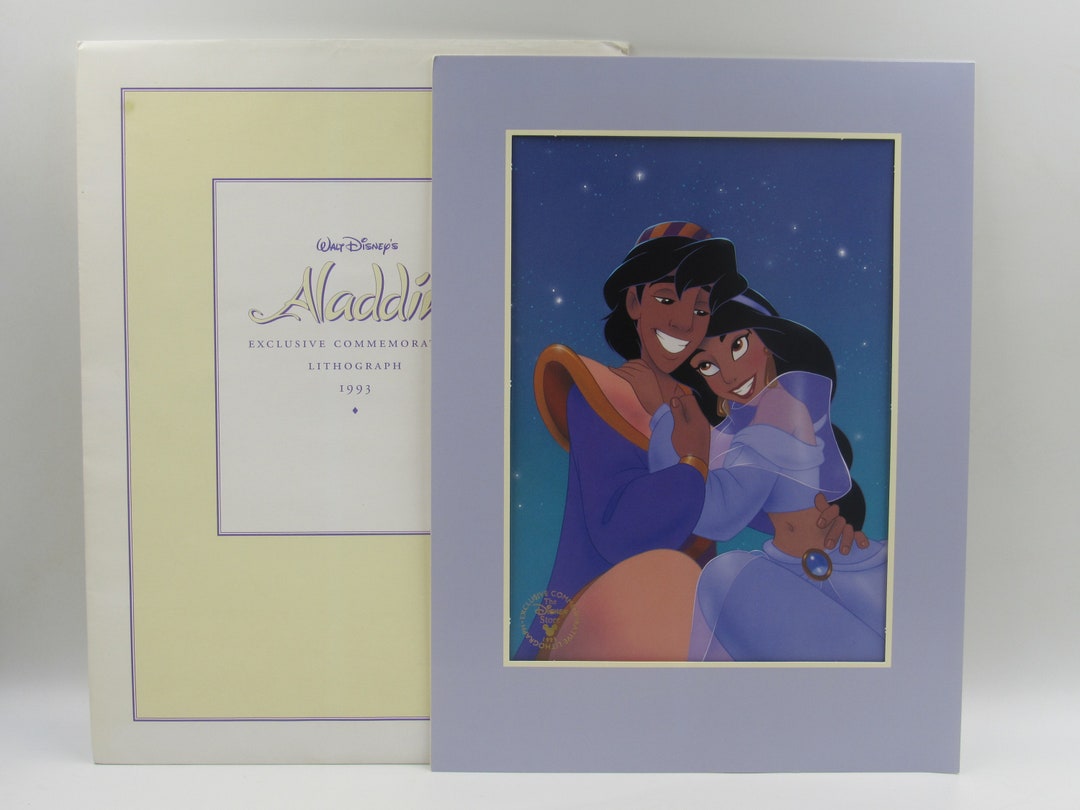 Walt Disney Aladdin Exclusive Commemorative Lithograph 1993 Etsy