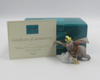 WDCC "When I See an Elephant Fly" Dumbo and Timothy Mouse Ornament in Box COA
