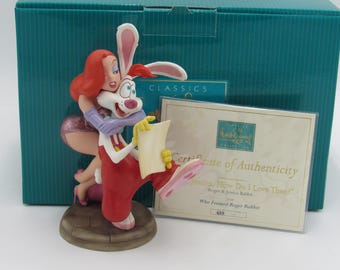 WDCC &quot;Dear Jessica, How Do I Love Thee&quot; Roger & Jessica Rabbit in Box with COA