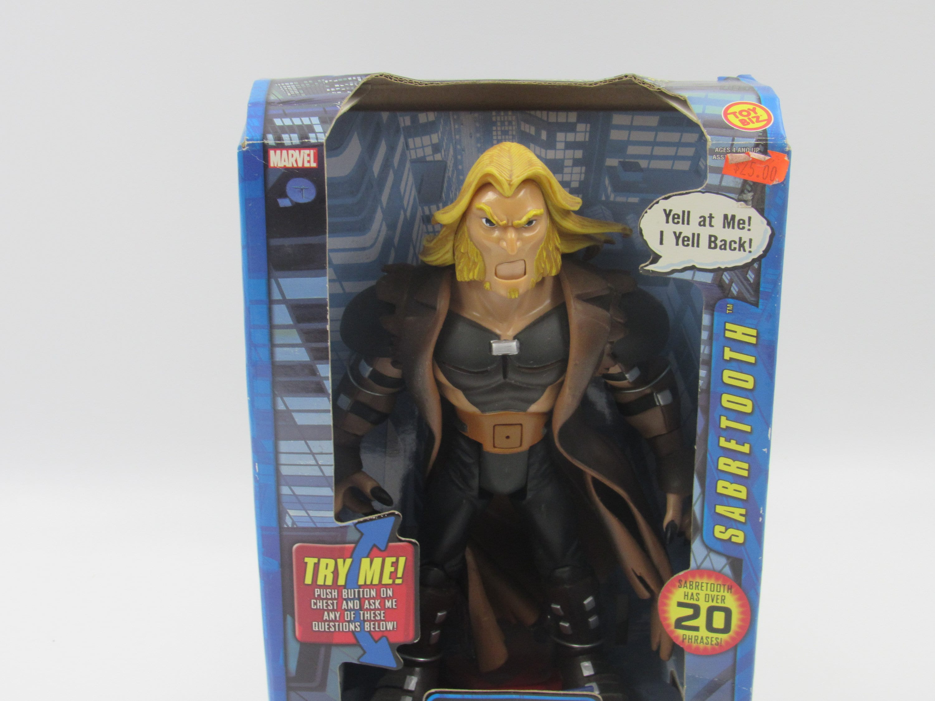 X-men Evolution Talk Back Mutants Sabertooth Figure Toy Biz 2000