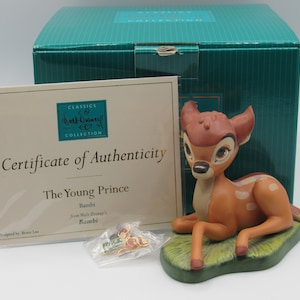 WDCC &quot;The Young Prince&quot; Bambi Figurine from Disney&#39;s Bambi in Box, COA, and Pin - B