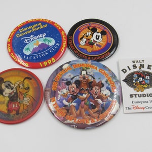 Disneyana Convention 75 Years of Love and Laughter 1998 Pinback Button Lot of 5