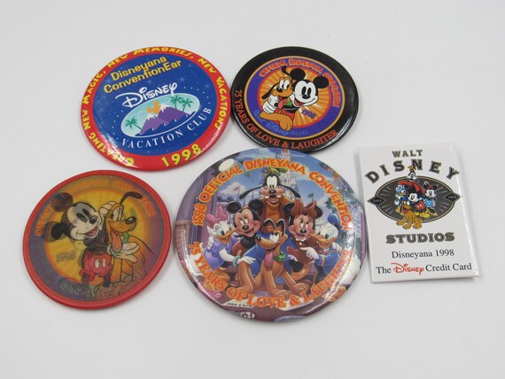 Disneyana Convention 75 Years of Love and Laughter 1998 Pinback Button Lot of 5