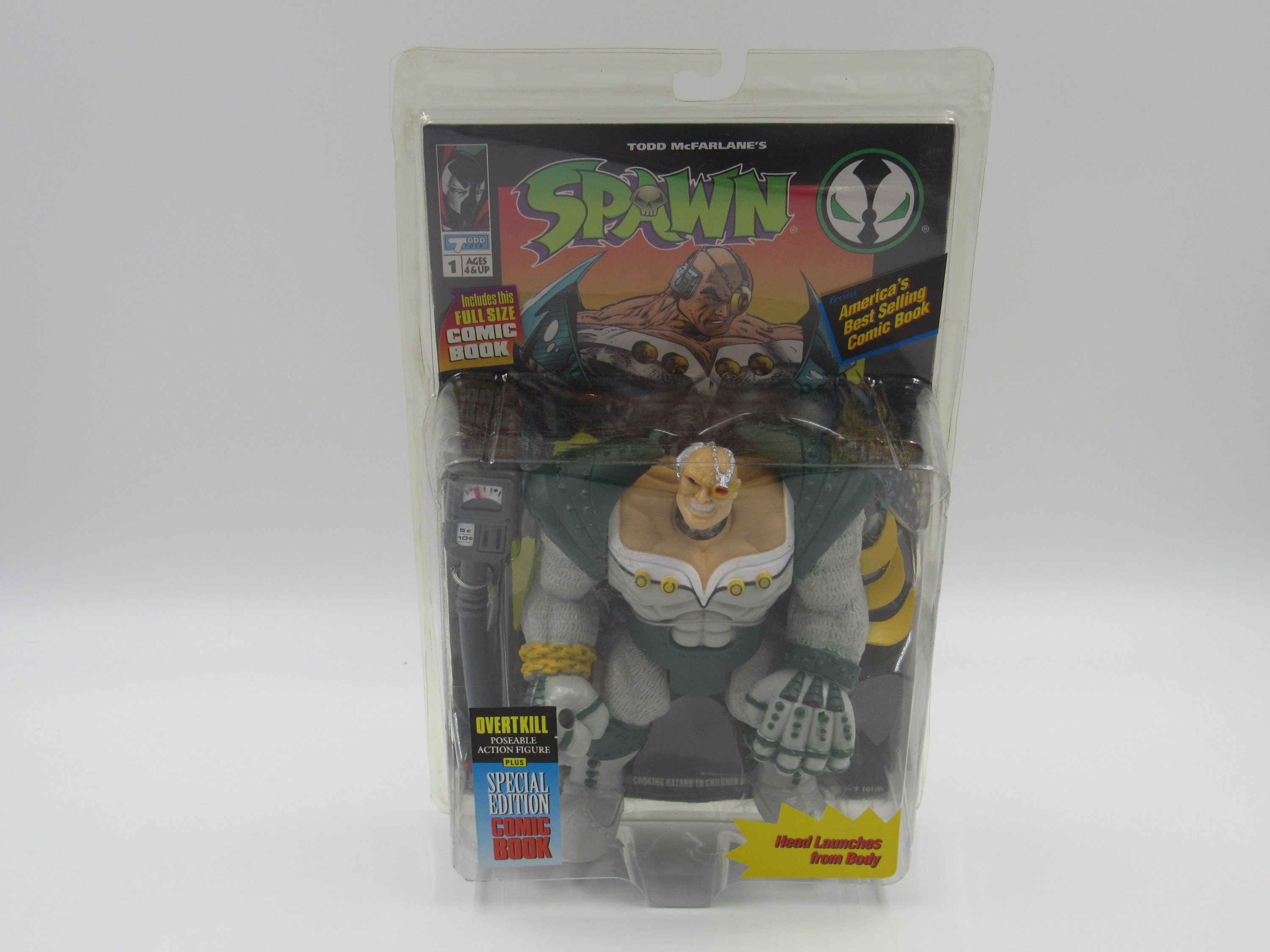 Spawn Series 1 Overtkill Action Figure W Comic Todd s Toys 1994 Read Etsy UK
