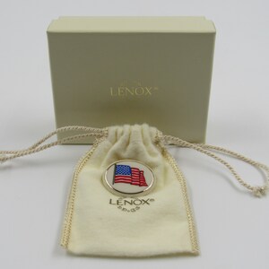Lenox American Flag Patriotic Porcelain Pin in Bag in Box