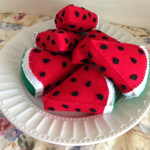Sentía rebanadas de sandía fruta los agricultores mercado comida fieltro verano finja el juego alimentos foto Set Prop juguetes y juegos