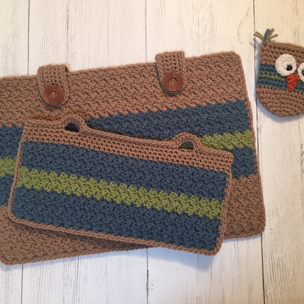 Laptop sleeve PDF Pattern, with removable cord carrier