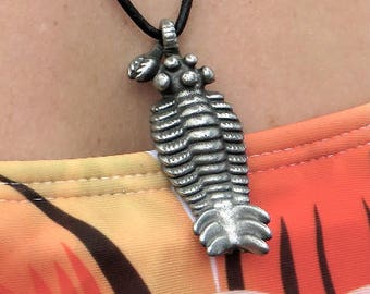 Opabinia Necklace - Opabinia Pendant, Cambrian Fossil, Burgess Shale Fauna, Paleontology Jewelry