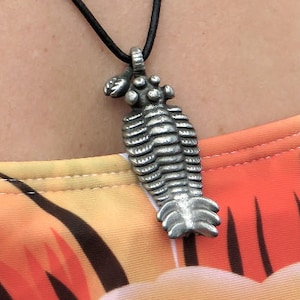 Opabinia Necklace - Opabinia Pendant, Cambrian Fossil, Burgess Shale Fauna, Paleontology Jewelry