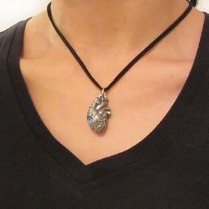 Human Heart Anatomy Necklace - Cardiology Pendant, Anatomical Jewelry image 1