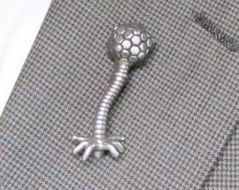T1 Bacteriophage Pin - Phage T1 Lapel Pin, Virus brooch